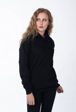 Чёрная толстовка с капюшоном женская